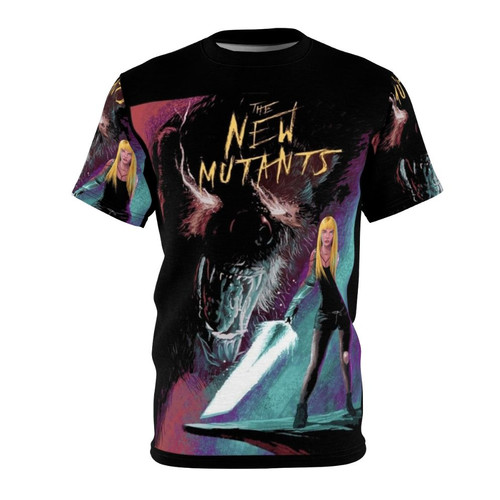 Magik and the New Mutants graphic t-shirt design featuring mutant characters from the Marvel Comics universe