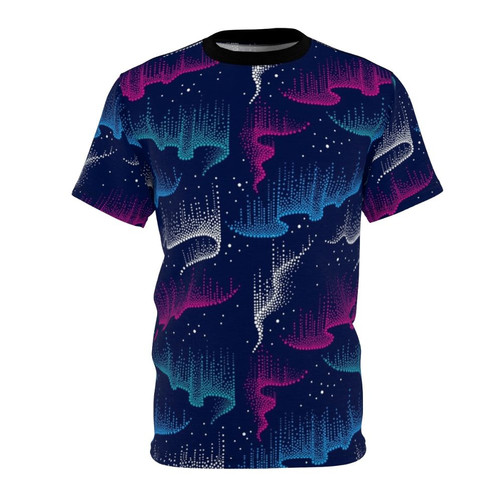 Dotwork design featuring the aurora borealis, a mesmerizing natural phenomenon of the northern skies.