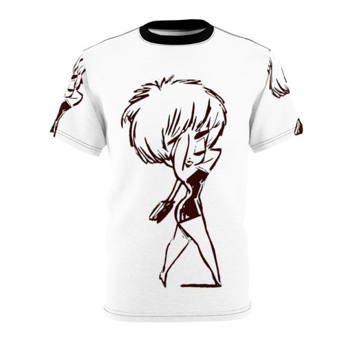 Unisex t-shirt featuring a stylized graphic design inspired by Madonna's "Who's That Girl" album and tour