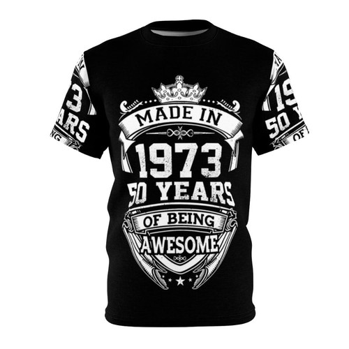 Vintage 1973 birthday t-shirt for 50th anniversary