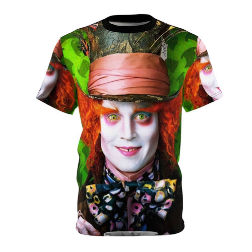 Mad Hatter Inspired T-shirt Design Featuring Alice in Wonderland Characters