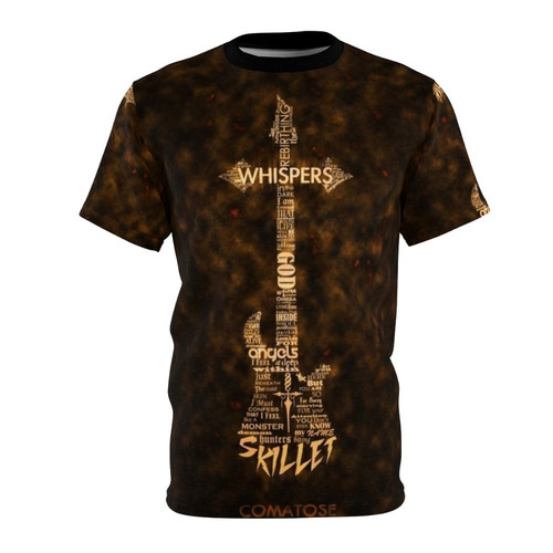 Skillet-inspired t-shirt with distressed graphic for hard alternative music lovers
