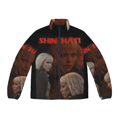 Shin Hati Star Wars Puffer Jacket with Ahsoka, Darth Vader, and Baby Yoda designs