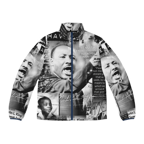 Martin Luther King Puffer Jacket featuring the iconic civil rights leader