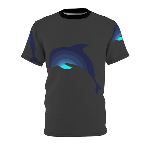 Vibrant and colorful graphic t-shirt featuring a dolphin design inspired by legendary animals and nature.