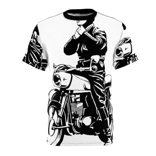Retro MZ ES150 motorcycle t-shirt design with vintage East German motorbike graphics