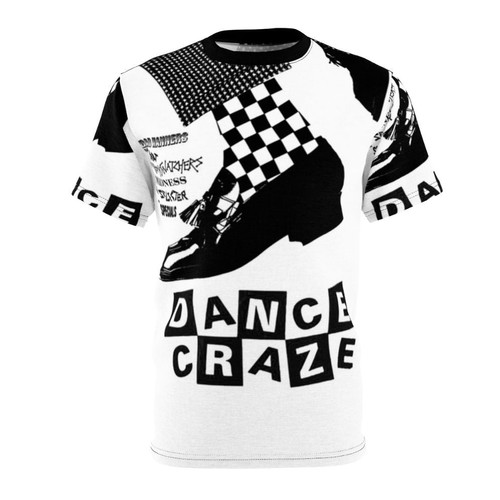 Vibrant ska dance craze t-shirt with diverse music genre graphics