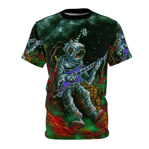 Graphic tee featuring the text "Music Is His Oxygen" and music-themed icons