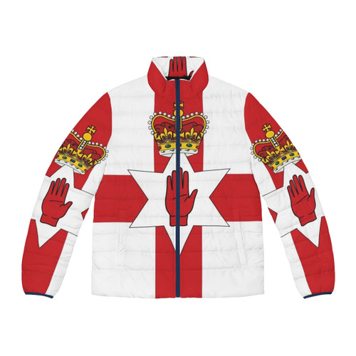 Northern Ireland flag puffer jacket with national colors and design