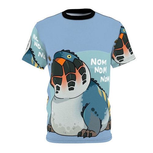 Monster hunter world-inspired t-shirt featuring the Dodogama creature from the game, designed by Dilemma Art