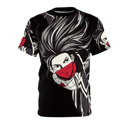 Silk screen graphic tee featuring a black and white moon and stars design inspired by the character Cindy Moon from the Spider-Verse