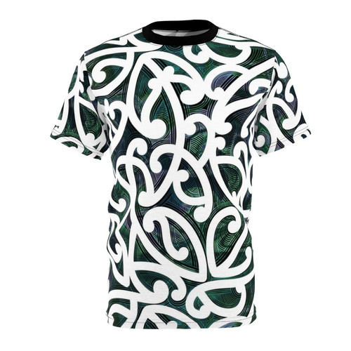 Polynesian-Inspired Maori Art Paua Shell Print T-shirt