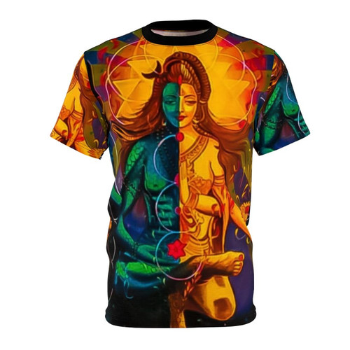 Illustration of Lord Shiva and Goddess Parvati on a high-quality t-shirt