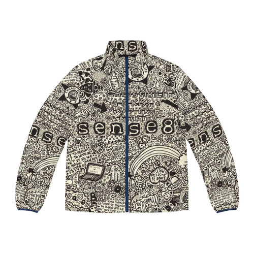 Sense8 Netflix Puffer Jacket with Ganesha and Heart Motif