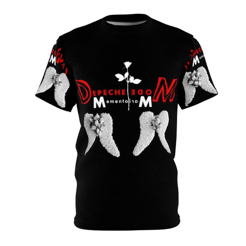 Depeche Mode inspired graphic tee featuring psychedelic glitch design and rose elements