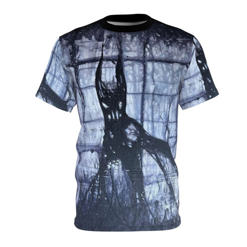 Illustration of a scary, demonic-looking dog on a t-shirt