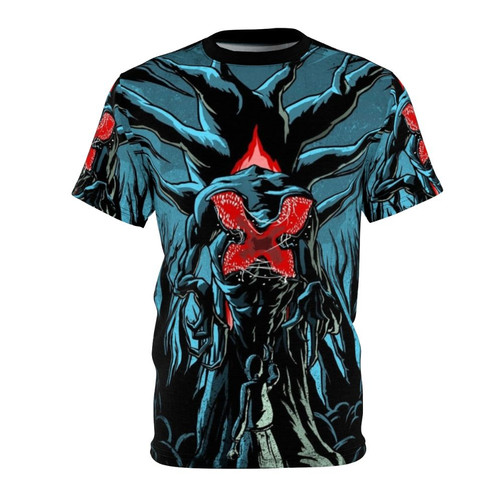 Demogorgon-inspired t-shirt design featuring the iconic monster from the Netflix series Stranger Things