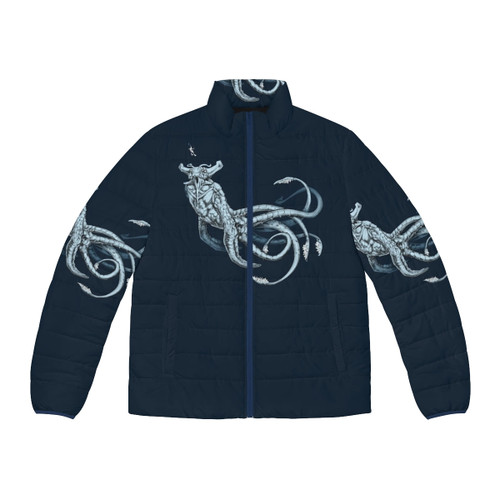 Vintage Sea Hawk puffer jacket with Errol Flynn-inspired pirate and nautical design