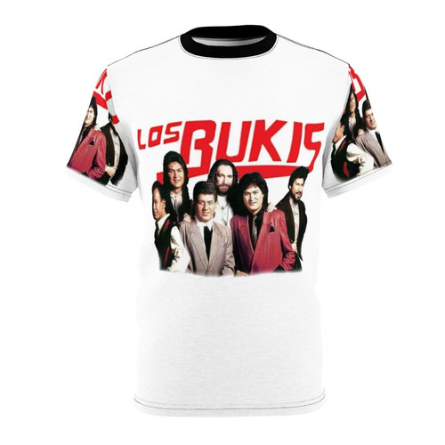 Vibrant retro-style t-shirt featuring the iconic Mexican pop group Los Bukis