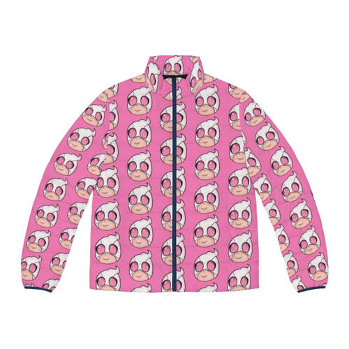 A stylish puffer jacket featuring the name and image of renowned classical composer György Ligeti