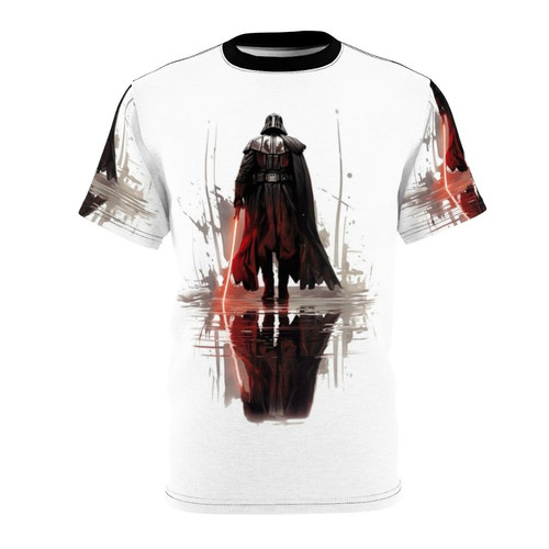 Dark Vader inspired Star Wars t-shirt design with Darth Vader, lightsaber, and Galactic Empire symbols