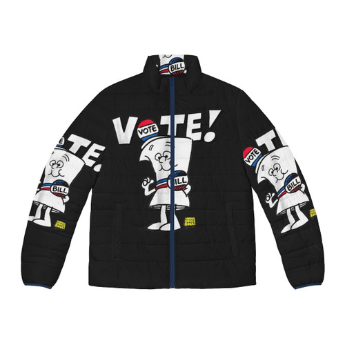 Schoolhouse Rock Bill Puffer Jacket with patriotic design for the 2020 US election