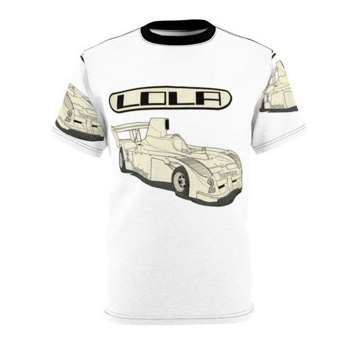 Graphic illustration of a stylish 1970s Lola-inspired road racer sports sedan