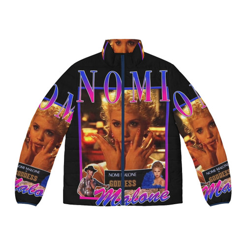 Nomi Malone Showgirls inspired puffer jacket with fashion focus keywords