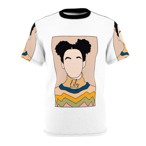 Maeve Wiley inspired all-over-print t-shirt for sex education fans