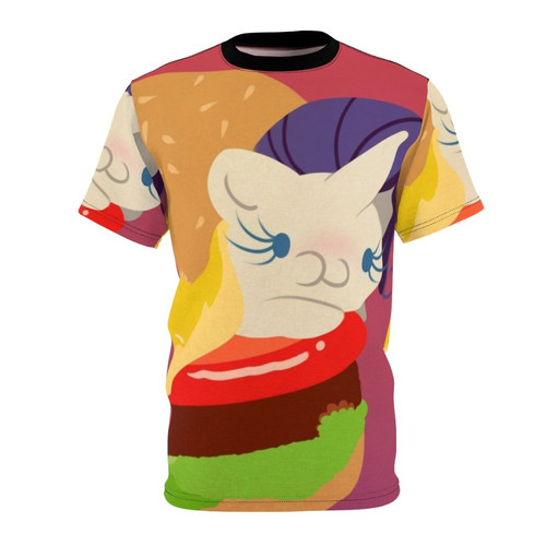 Whimsical illustration of a cute cartoon pony character on a t-shirt