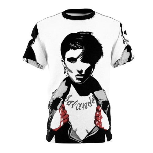 Artistic portrait of Lisbeth Salander, the complex and intense protagonist from The Girl with the Dragon Tattoo.