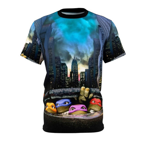 Retro 90s Mutant Ninja Turtles themed t-shirt design