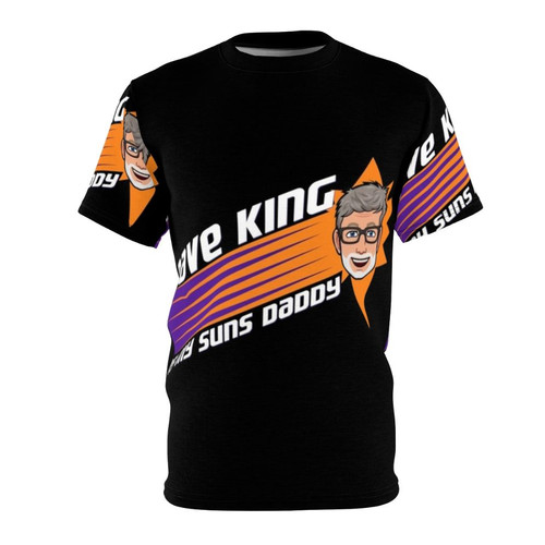 A high-quality all-over print t-shirt featuring a unique "Dave King Is My Suns Daddy" design for Phoenix Suns basketball fans.