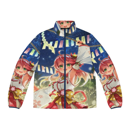 Sakura Miko Tanabata puffer jacket with floral print and Hololive vtuber design