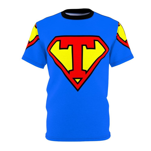 Personalized super letter t-shirt with bold graphic design
