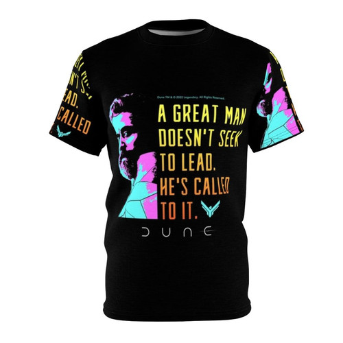 Dune-inspired House Atreides t-shirt featuring a leadership quote from Leto Atreides