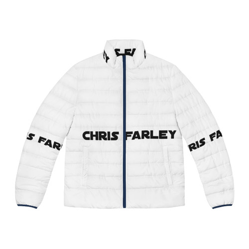 Vintage-inspired Chris Farley puffer jacket with a stylish and humorous design