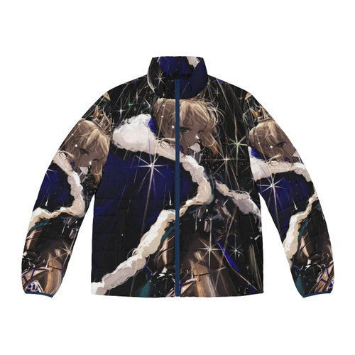 Saber Fate Grand Order anime-inspired puffer jacket