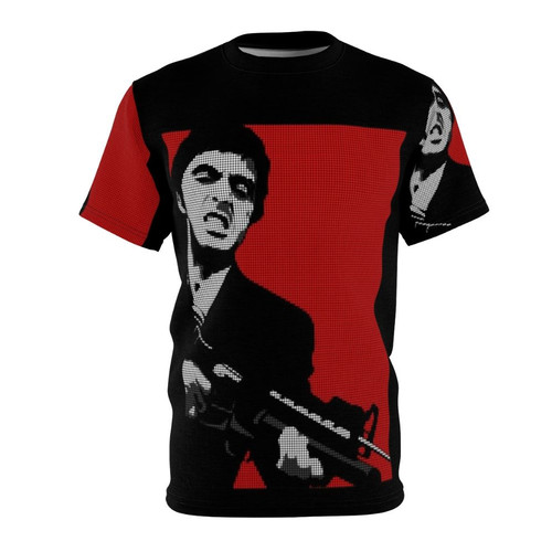 Scarface-inspired t-shirt featuring a portrait of Al Pacino's iconic character