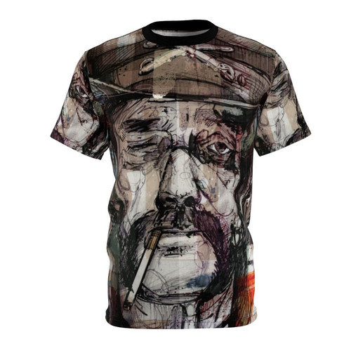 Motorhead band t-shirt featuring a sketch design of Lemmy Kilmister