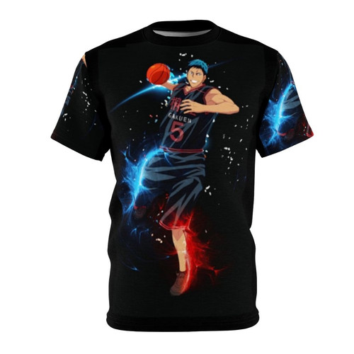 Anime basketball-themed t-shirt featuring Aomine Daiki character