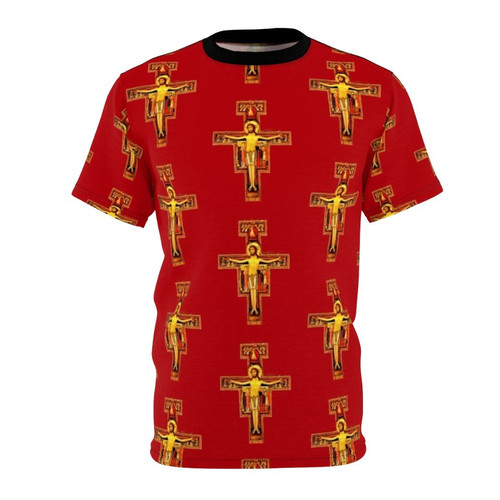 St Francis of Assisi San Damiano Crucifix Catholic Religious T-Shirt