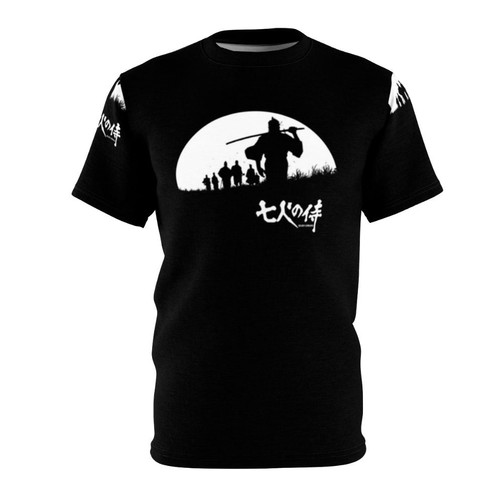 Samurai silhouette standing under a full moon, with a katana sword in hand.