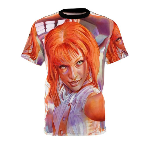 Leeloo Inspired The Fifth Element AOP T-shirt featuring the iconic character from the classic sci-fi movie