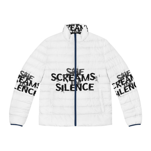 Woman wearing a stylish green day inspired she puffer jacket