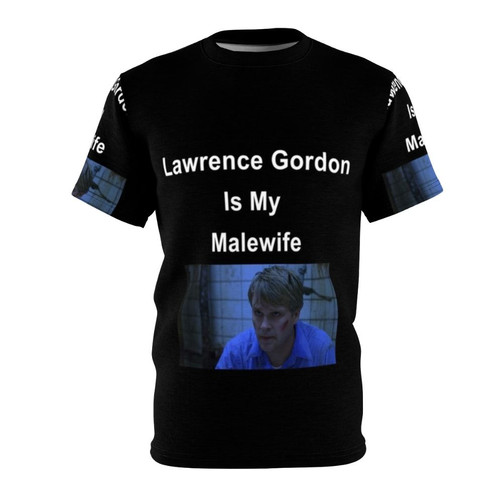 Saw-inspired malewife t-shirt with Lawrence Gordon and Cary Elwes