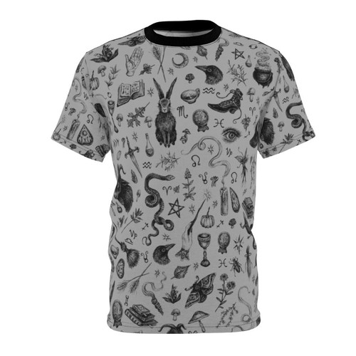 A stylish black t-shirt featuring a witch silhouette against a full moon, perfect for embracing your inner spookiness.