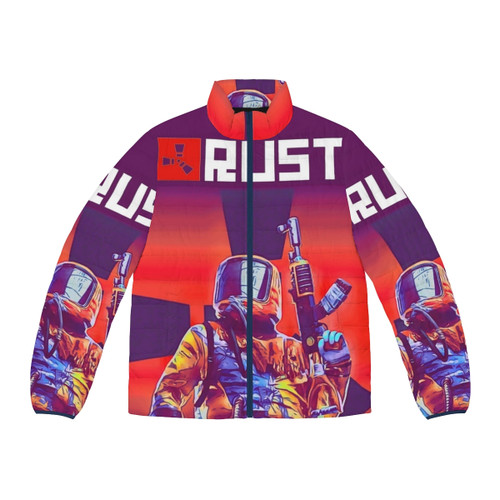 Rust Game Puffer Jacket featuring Rust video game artwork and design