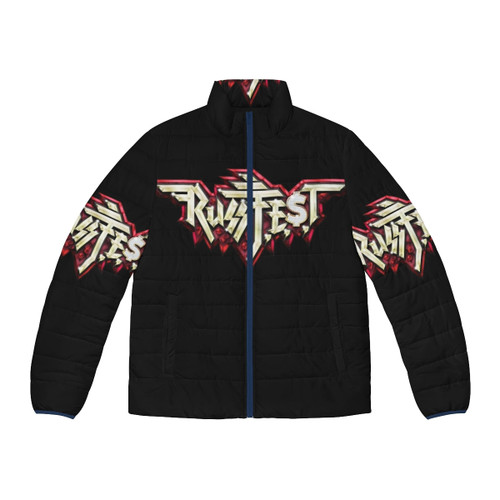 Russfest Puffer Jacket featuring Russ Hanneman, a tech billionaire from the TV show Silicon Valley
