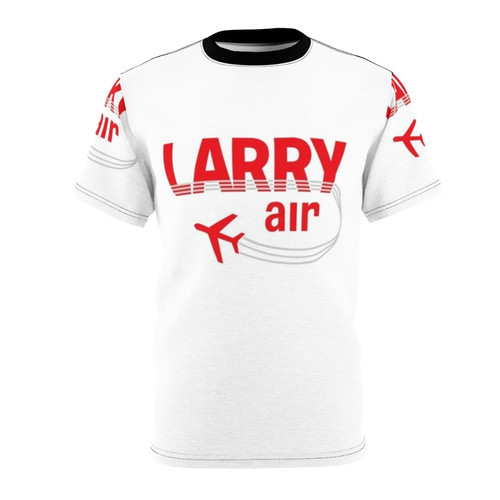 Airline-inspired Schitt's Creek t-shirt with Larry Air and Stevie Budd design